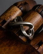 "Tiffany&Co" Double loving heart design silver ring