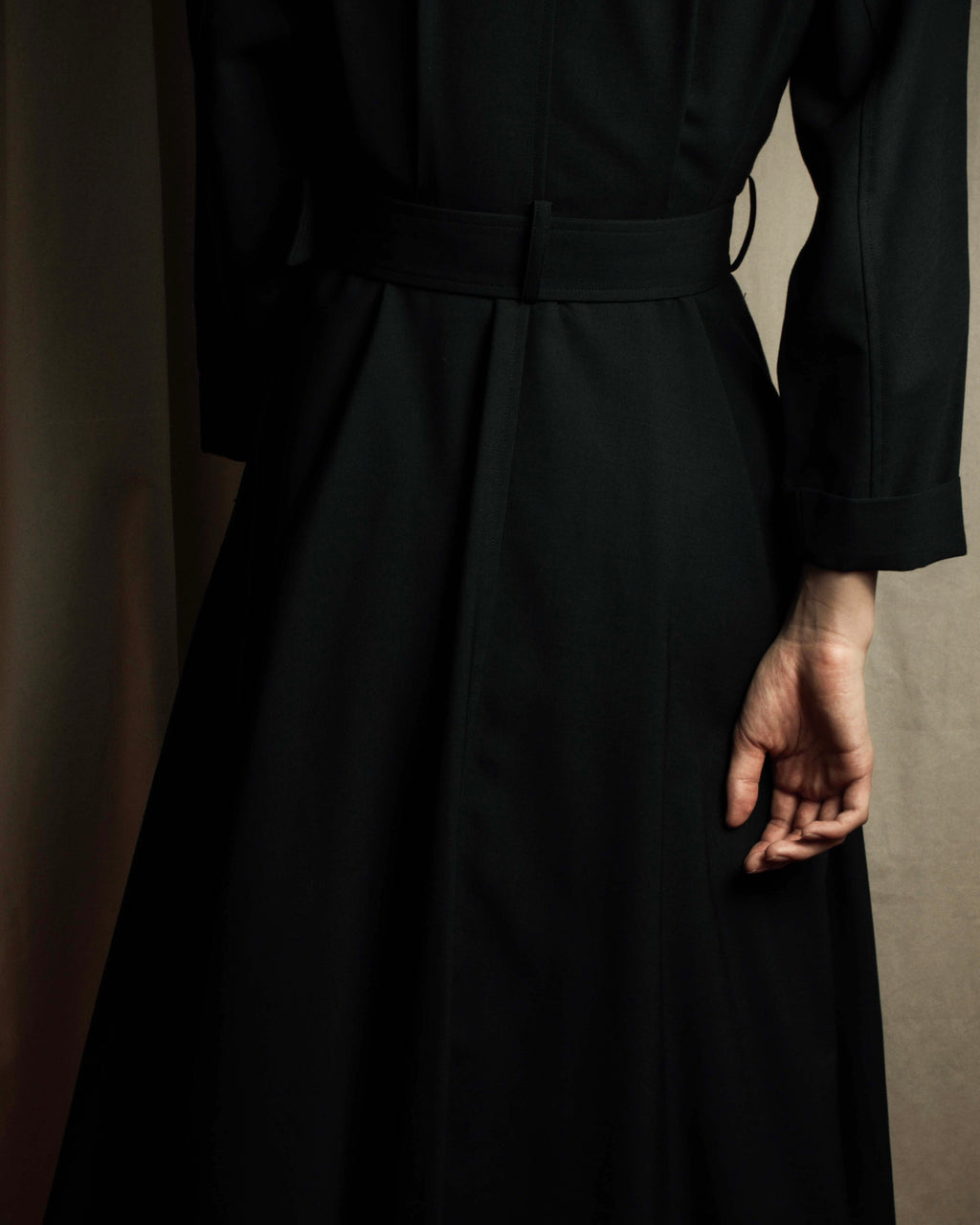 "tricot COMME des GARCONS" 90's Tailored collar belted long dress