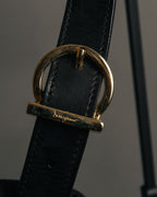 “Salvatore Ferragamo” 90’s-00’s Gancini top handle box calf bag