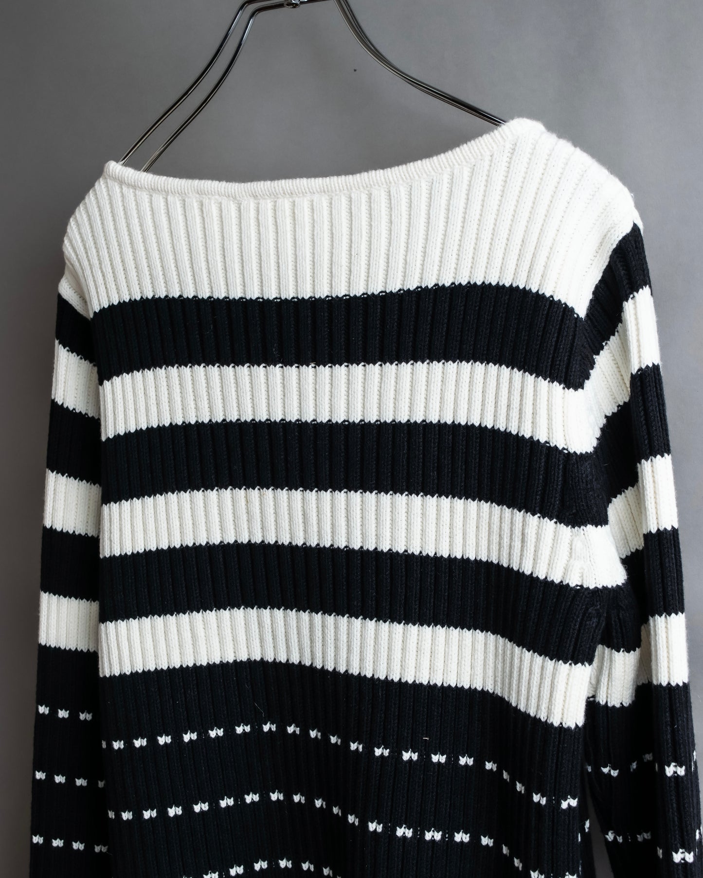 "liz claiborne" Thick pitch striped bicolor knit pullover