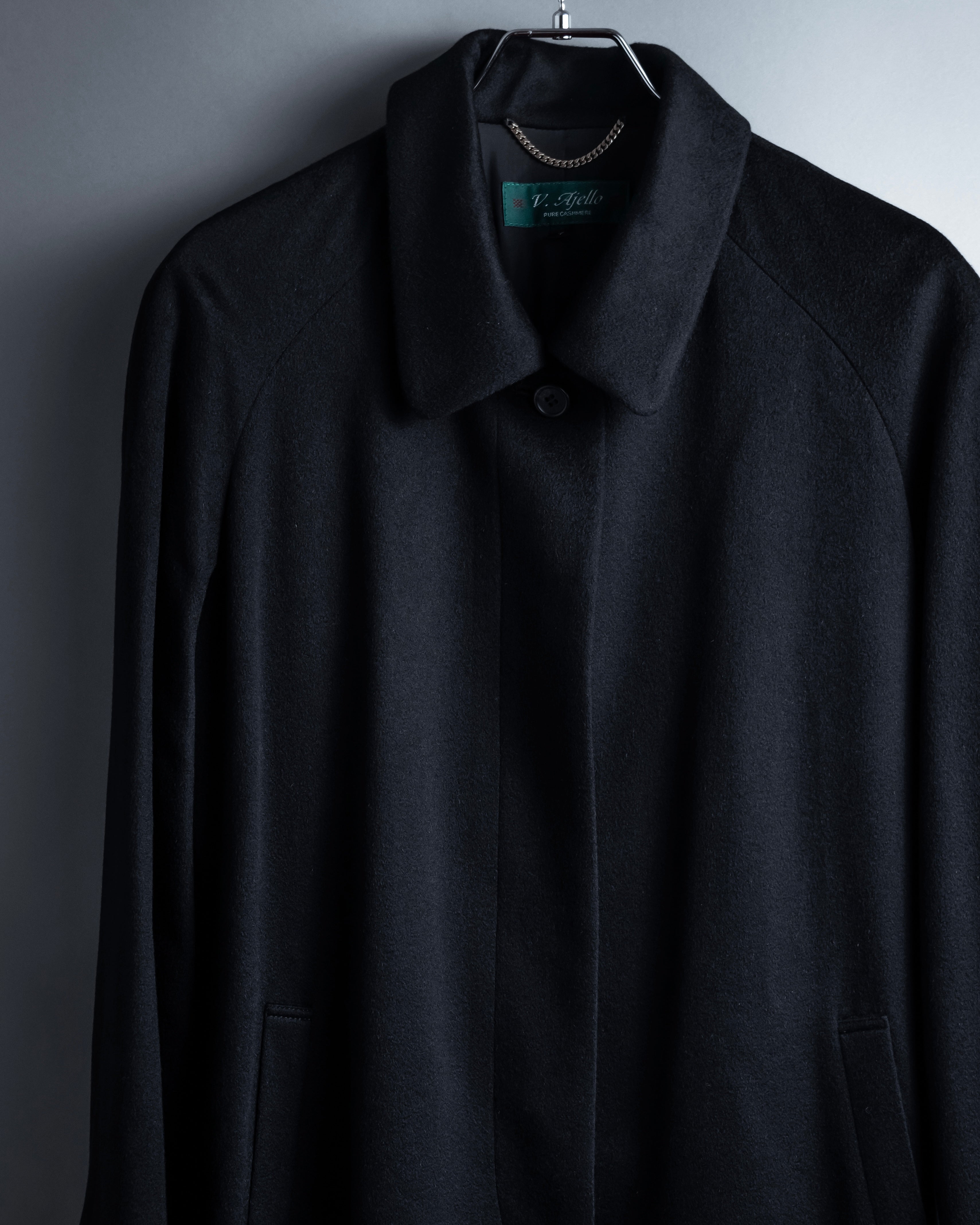 "Vintage raglan sleeve 100% cashmere stand-collar coat"