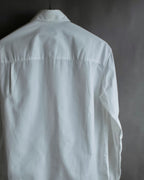"BURBERRY" Wide collar embroidered emblem white shirt