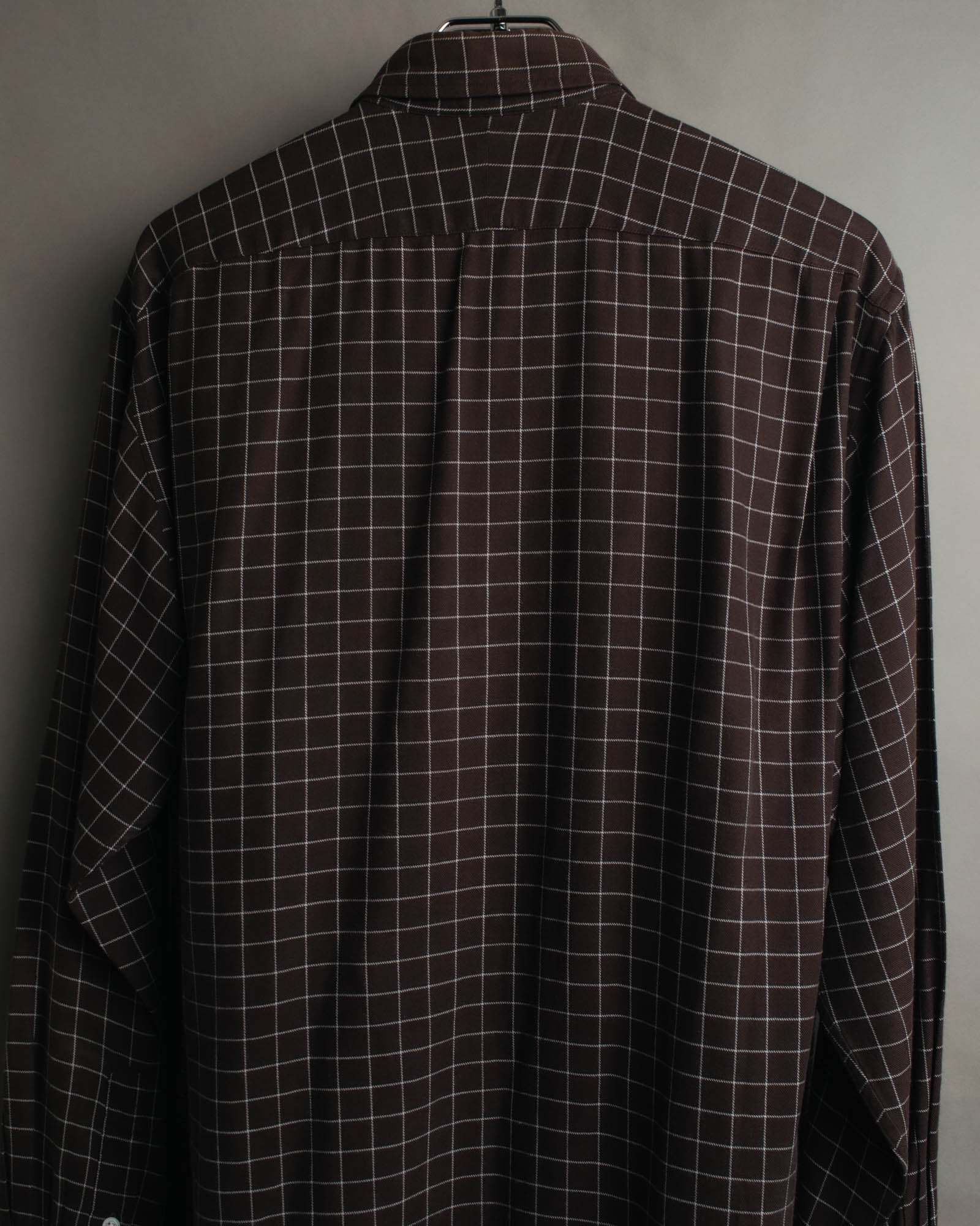-SPECIAL- “HERMES” 90’s-00’s Windowpane checked sellier button shirt