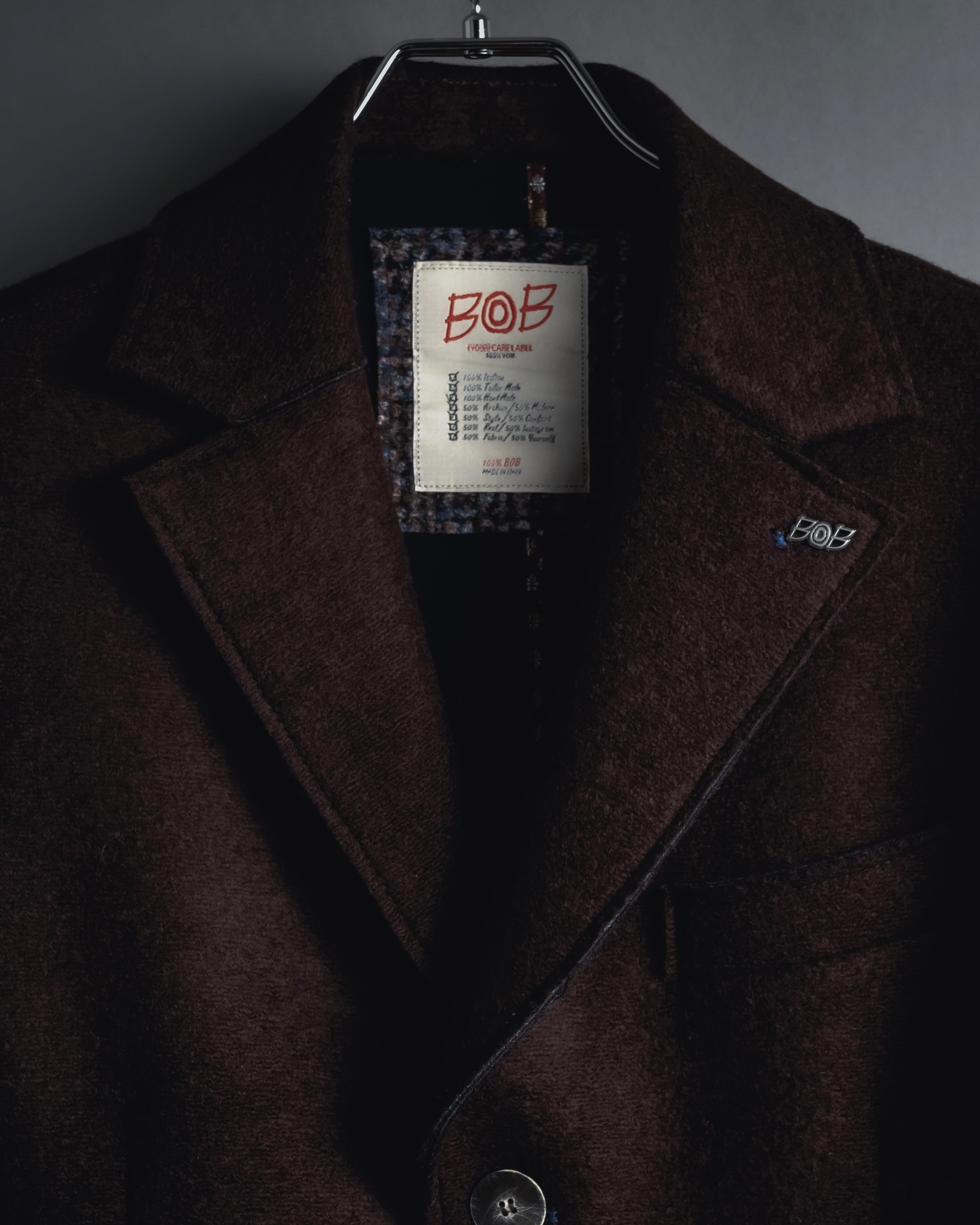"BOB" Brushed wool single-breasted coat