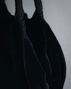 "LOEWE" Late 80s-Early 90s velvet knot tassel handbag