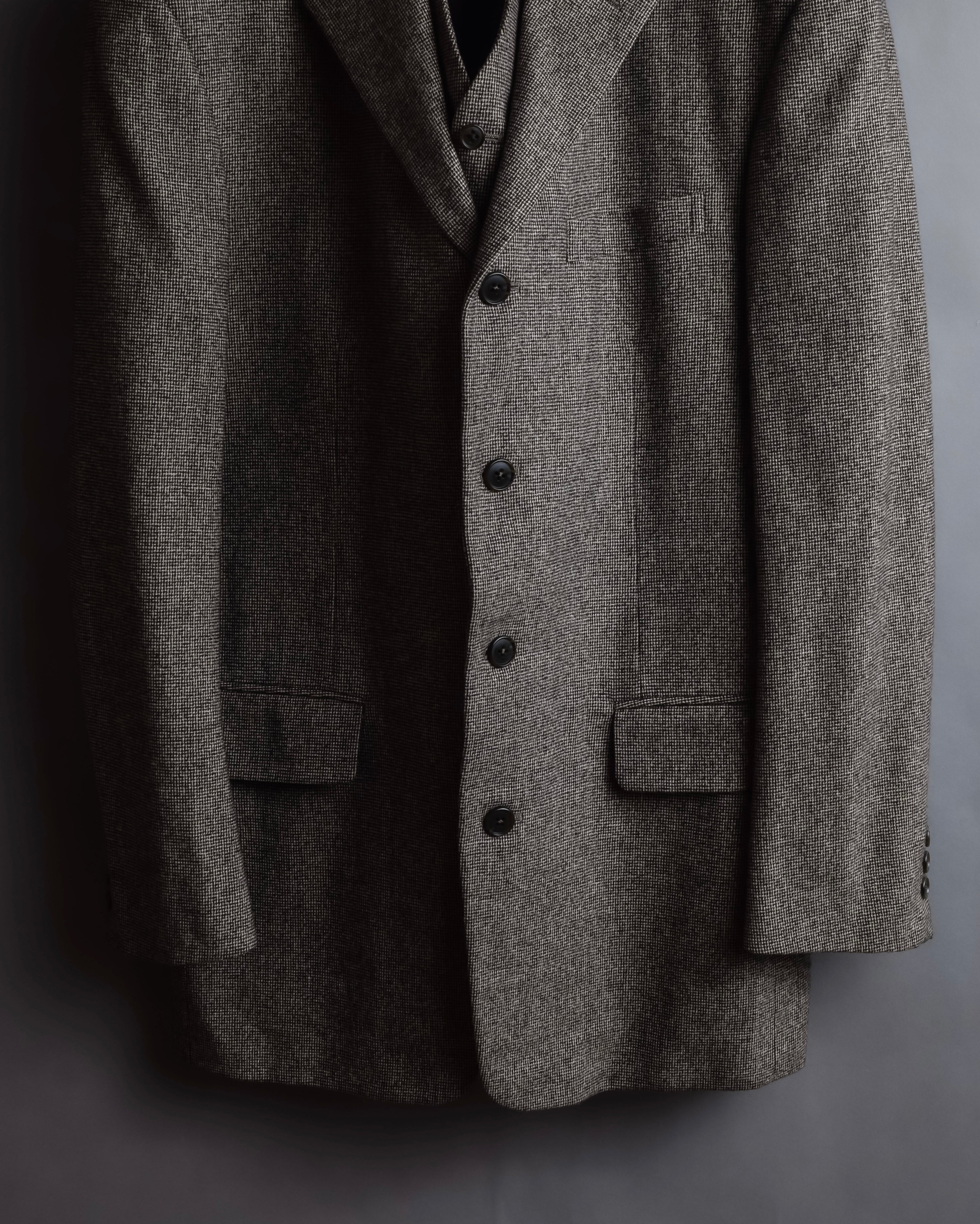 "BROOKS BROTHERS" Melange tweed three-piece suit