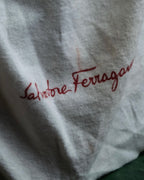 "Salvatore Ferragamo" Gold metal parts brown leather shoulder bag