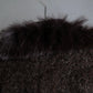 Vintage blue fox fur docking alpaca blend long coat