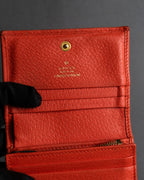 "GUCCI" Botanical pattern double G motif leather bifold wallet