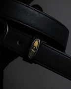 "Christian Dior" Logo buckle slim leather belt