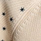 "Christian Dior" Star print frill detail cable knit tunic pullover