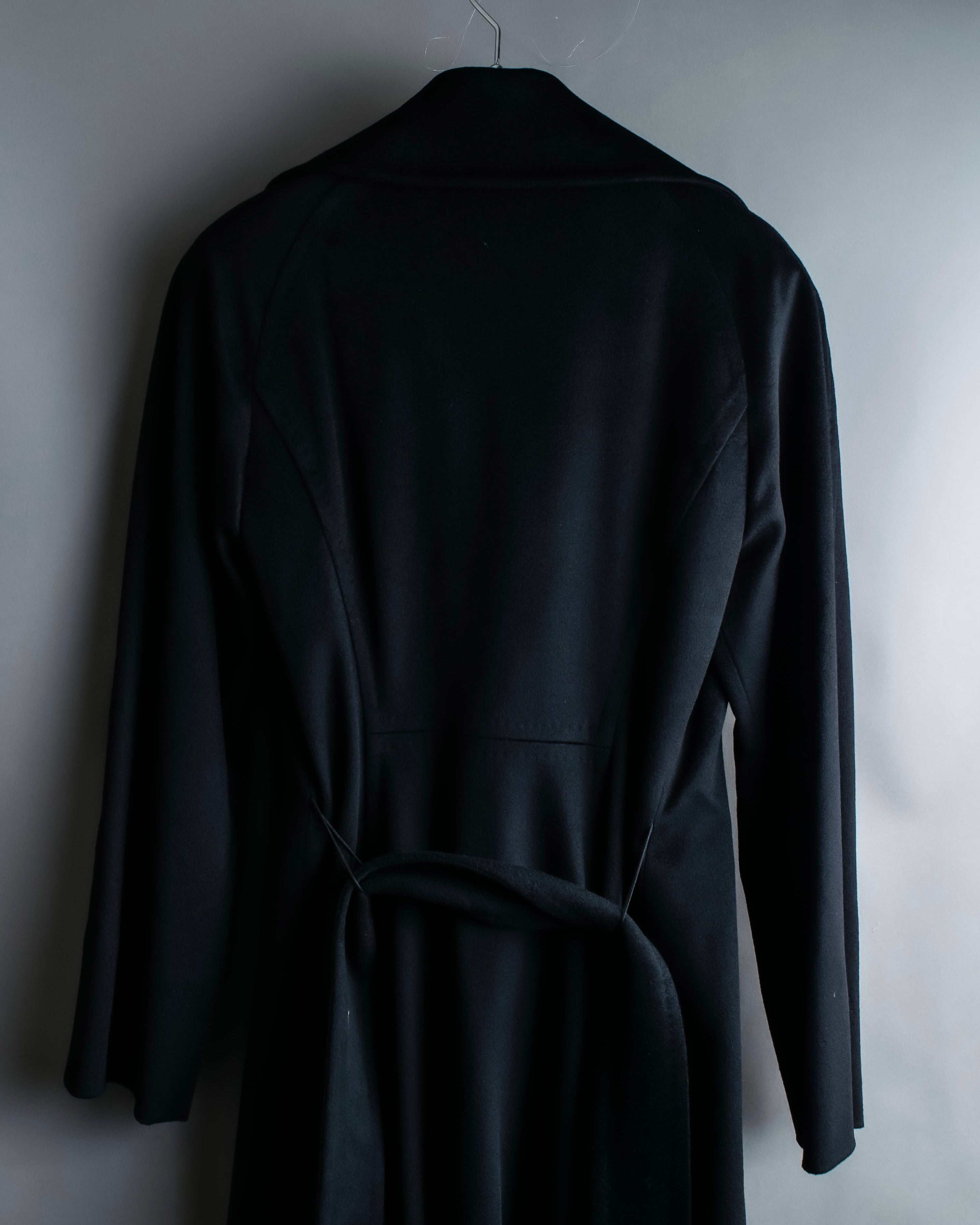 "PAUL SMITH" 100% wool maxi length belted gown coat