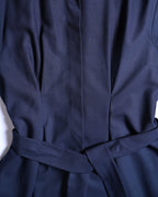 JIL SANDER/ 2015 Shape Designed Wool Shirt Coat Navy