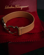 “Salvatore Ferragamo” 2000’s Gancini leather bracelet