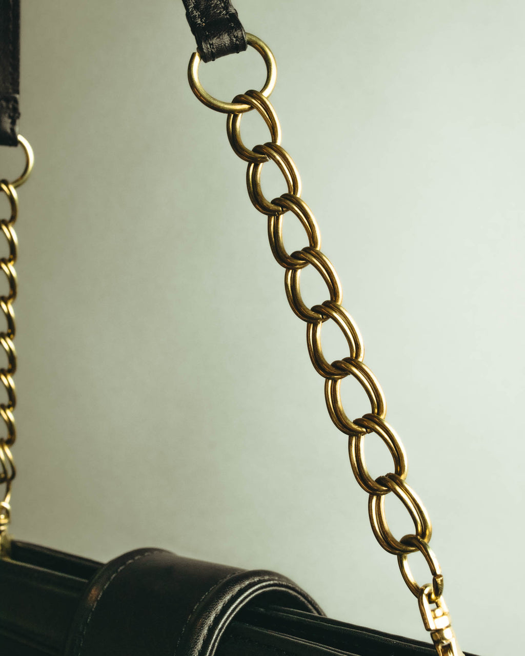 “SAN HIDEAKI MIHARA” 2000’s-2010’s black leather chain shoulder bag