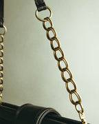 “SAN HIDEAKI MIHARA” 2000’s-2010’s black leather chain shoulder bag