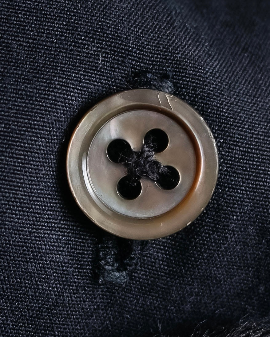 "Yohji Yamamoto COSTUME d’HOMME" Minimal detail cotton poplin black shirt