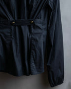 "GUCCI" No collar design gold button accents blouse