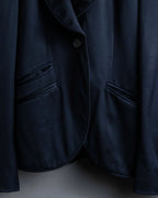 "GUCCI" Shawl collar glossy black jacket