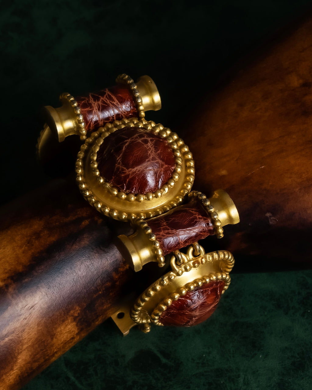 "LOEWE" Gold metal dome motif bracelet