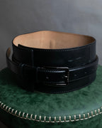"CELINE" Double buckle belt leather corset belt