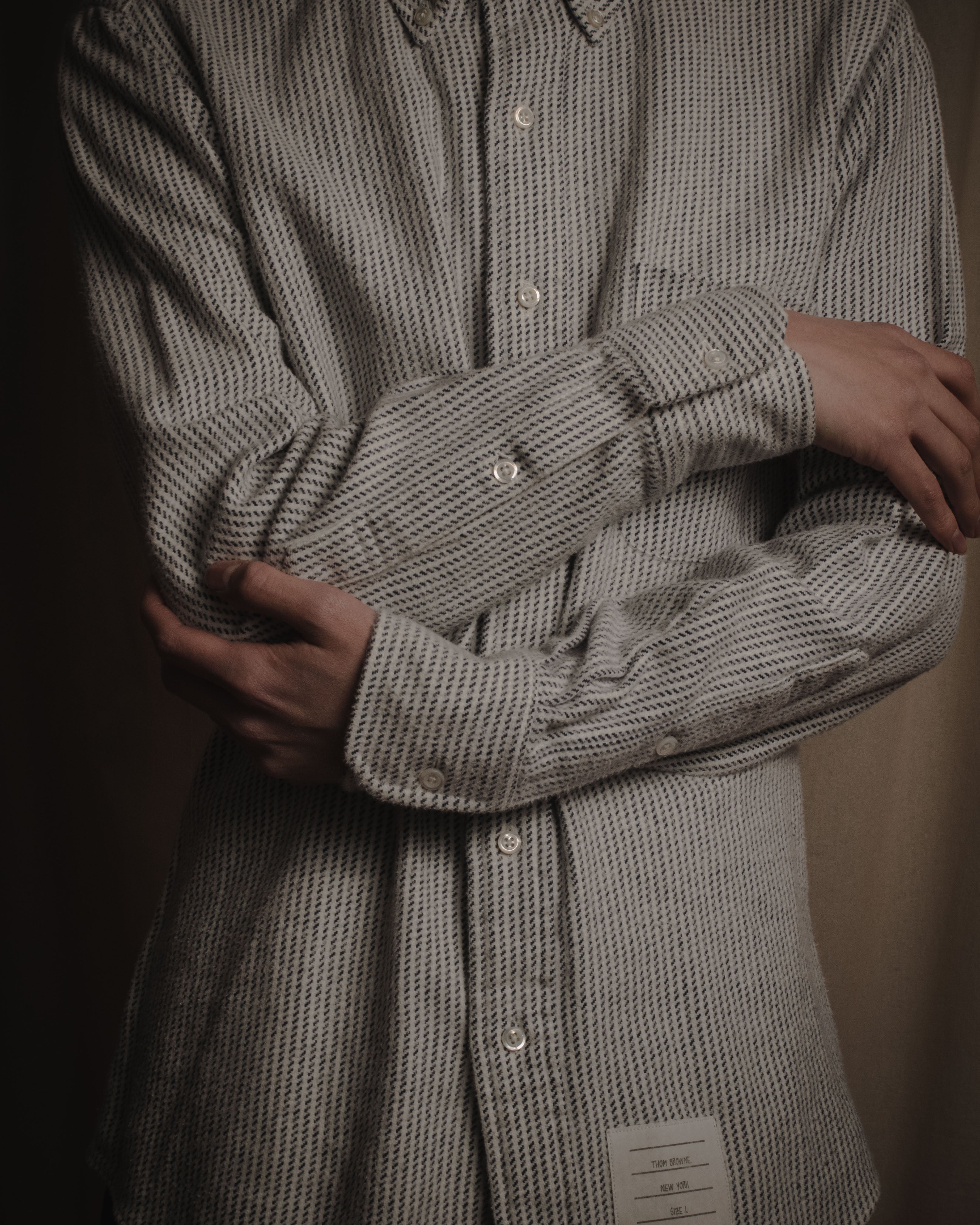 "THOM BROWNE" Micro patterned button-down shirt