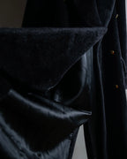 "GUCCI" 80's Gold button design brushed wool long chester coat