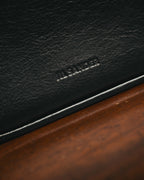 -SPECIAL- "JIL SANDER" 90's-00's Sculptural metal plate leather top handle handbag