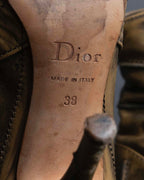 "Dior" Vintage style processing brown heel pumps