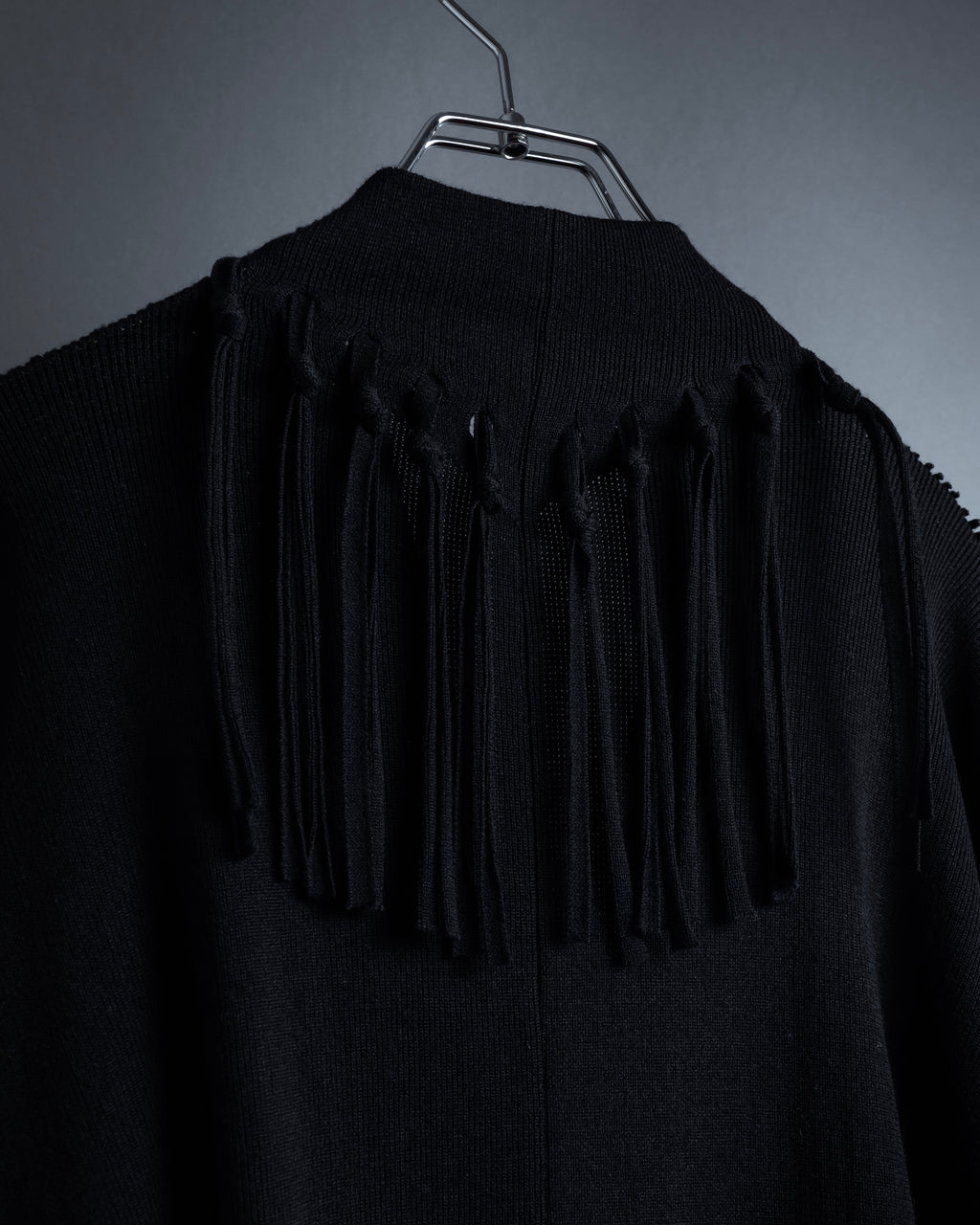"ISSEY MIYAKE" 01AWRough knit fringe design cardigan