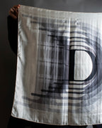 "Christian Dior" Blurred D &amp; check pattern square scarf