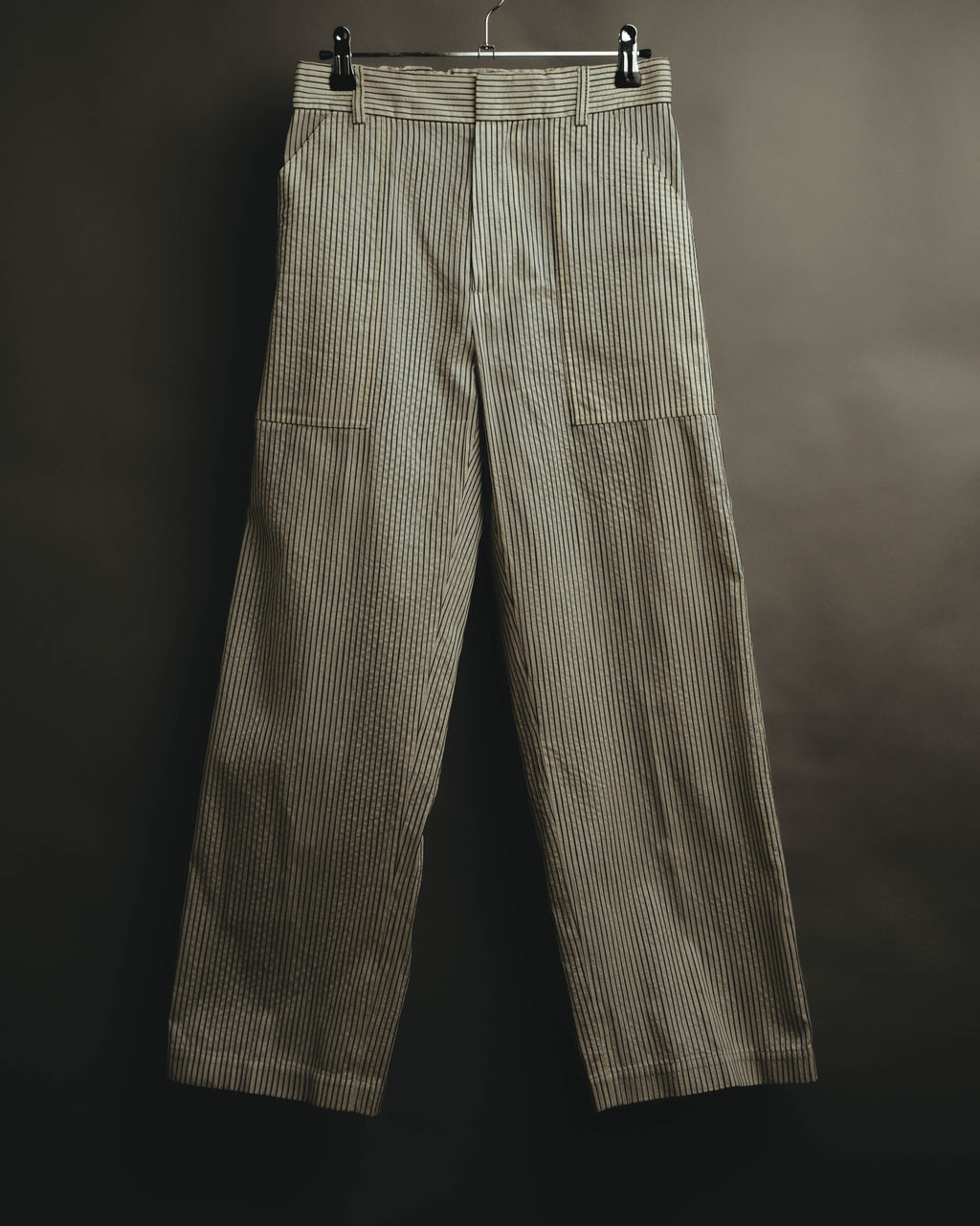 -SPECIAL- “Christian Dior” 20’s silk cotton striped straight trousers