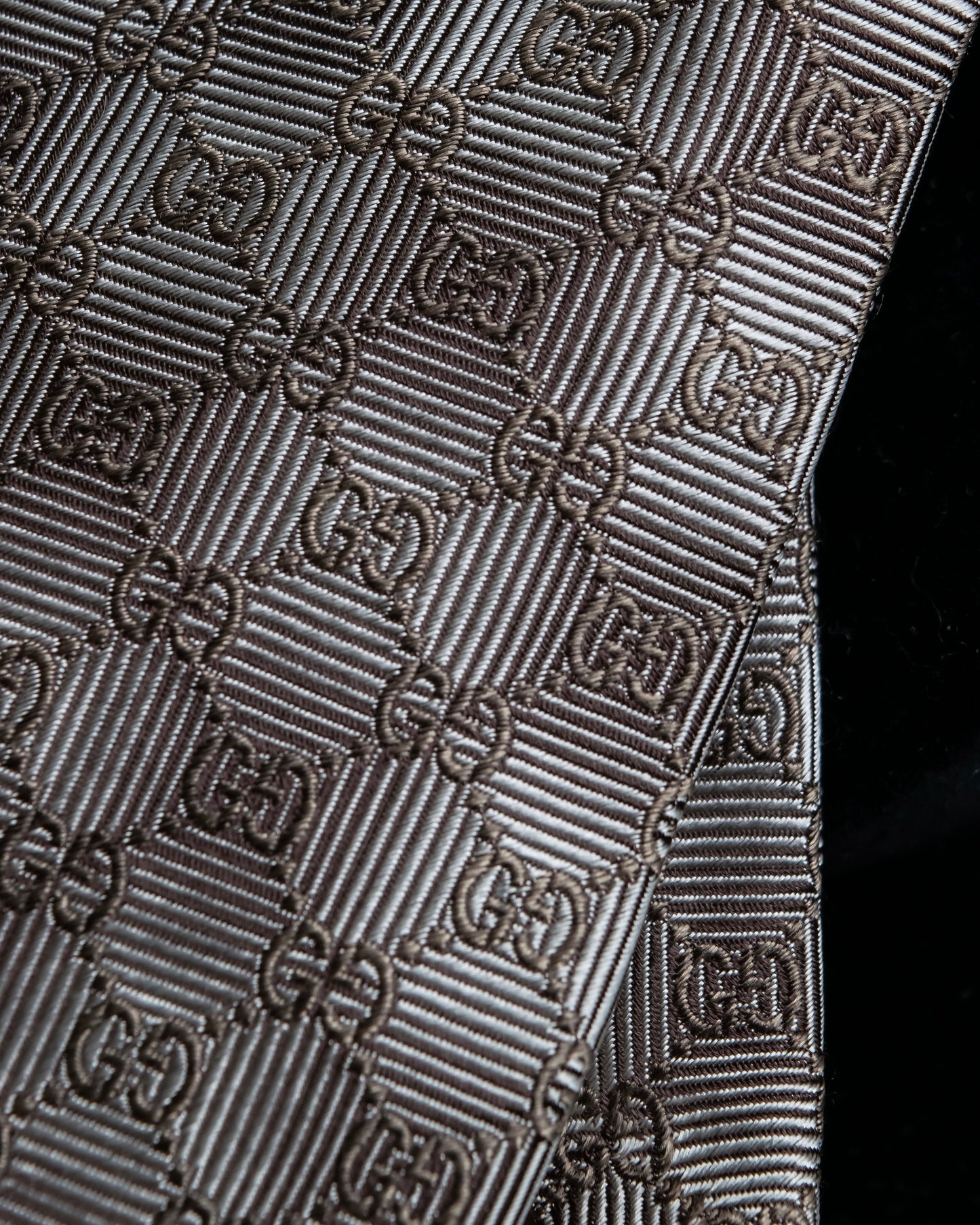 "GUCCI" GG pattern jacquard weave neck tie