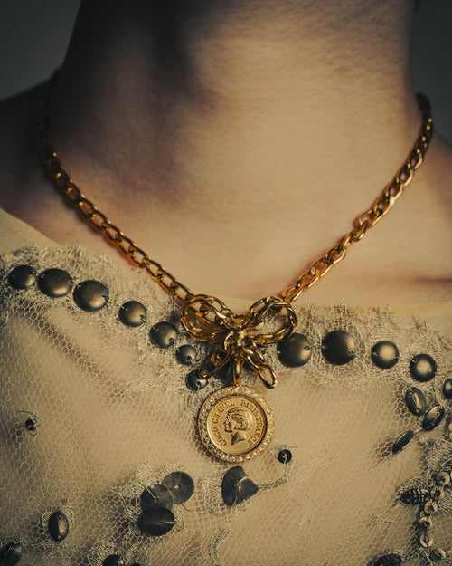 –SPECIAL– "CHANEL" 95AW Jeweled medallion pendant necklace