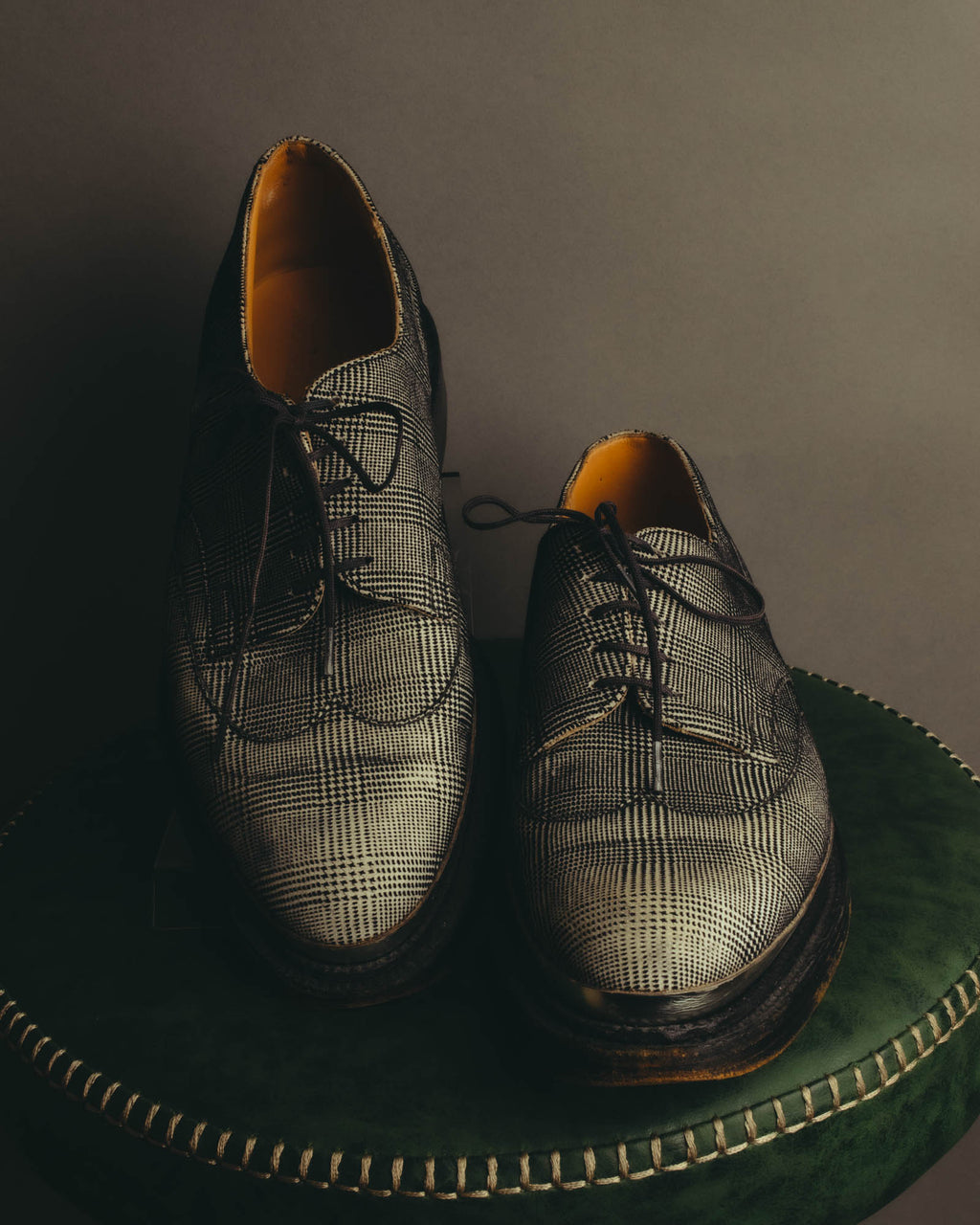 "J.M. WESTON" 2010's Prince of wales checked derby shoes