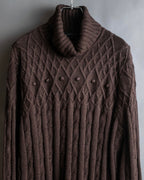 "Vintage cable knit turtleneck sweater"