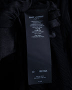 "Saint Laurent Paris" Jacquard pattern silk black shirt