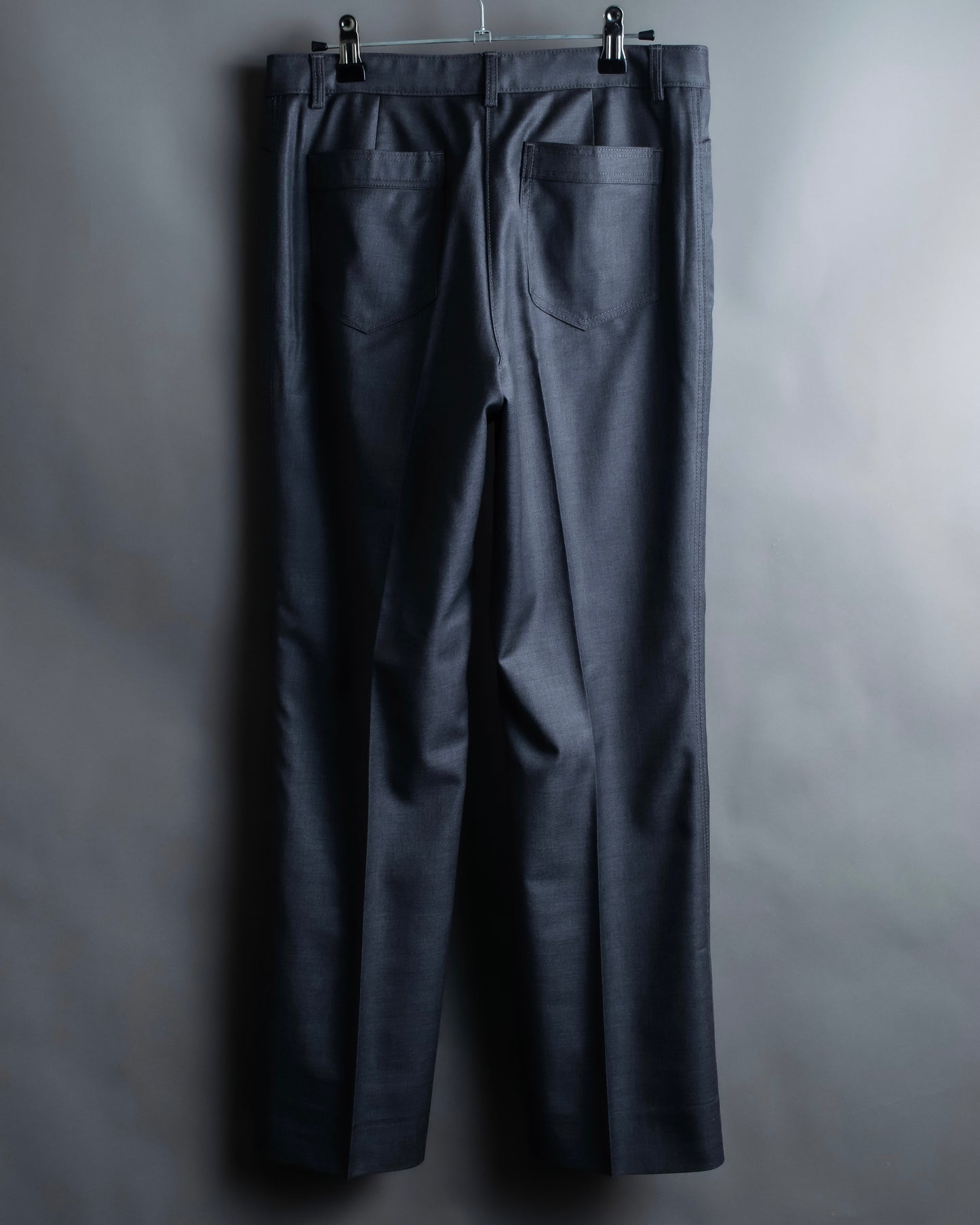 "CHANEL" 100% wool wide tapered slacks