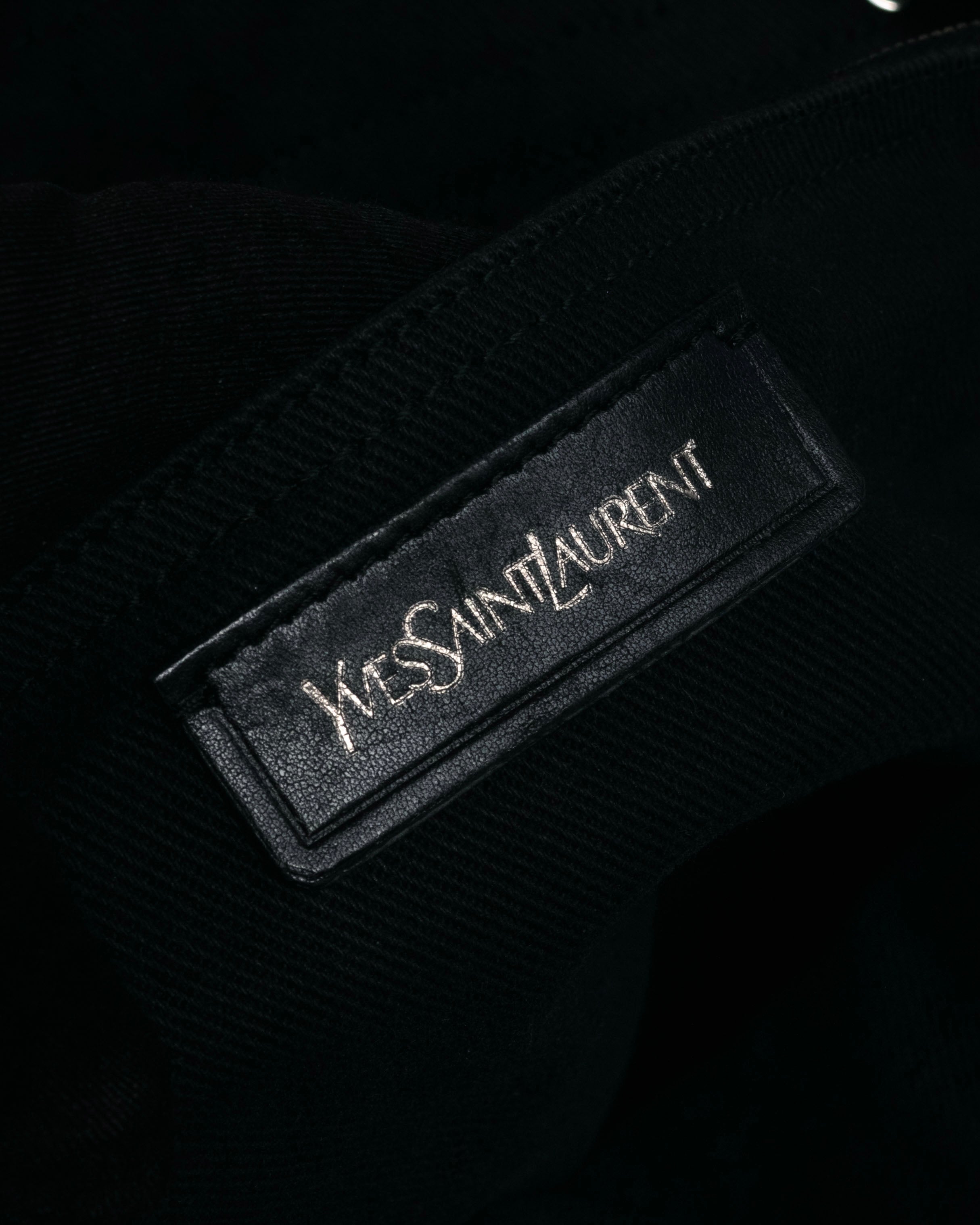 “YVES SAINT LAURENT” Late 2000s Muse Two grained leather flap hand bag