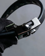 "Christian Dior" Silver stud detail narrow leather belt