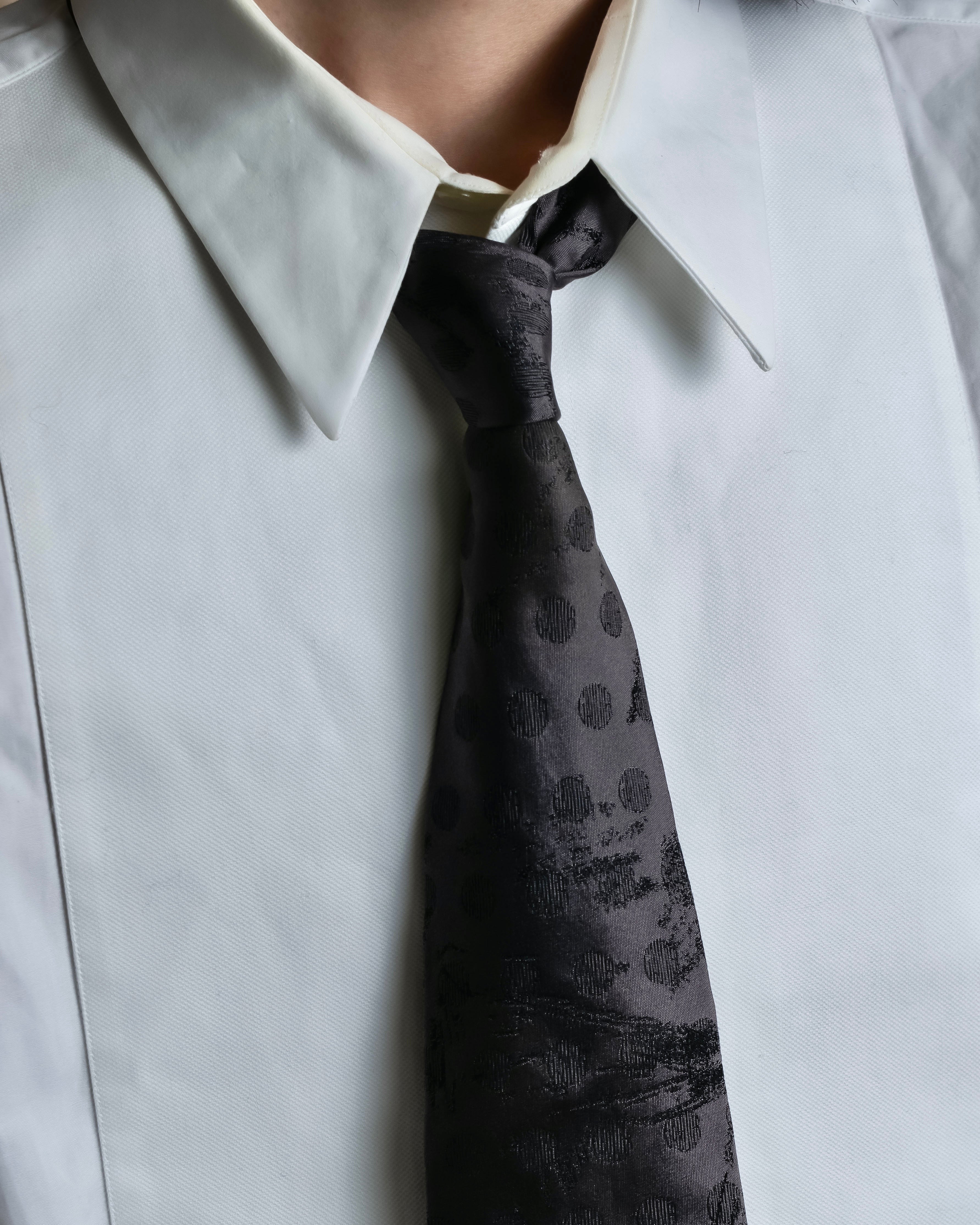 "JEAN PAUL GAULTIER HOMME" Geometric polka dot silk tie