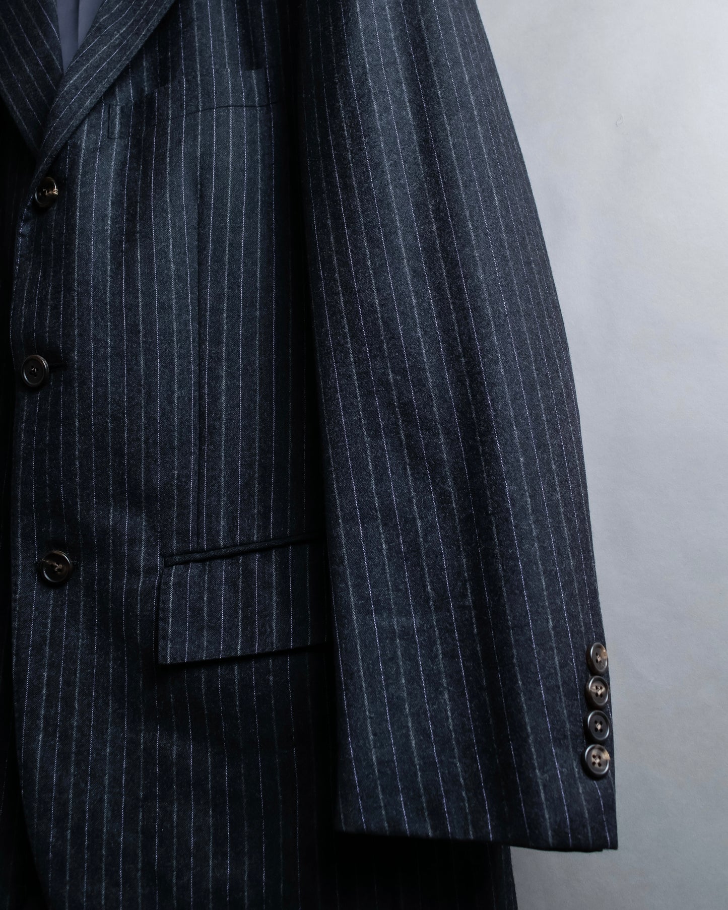 "POLO Ralph Lauren" Notch lapel tailored jacket & two-pleat slacks striped set up