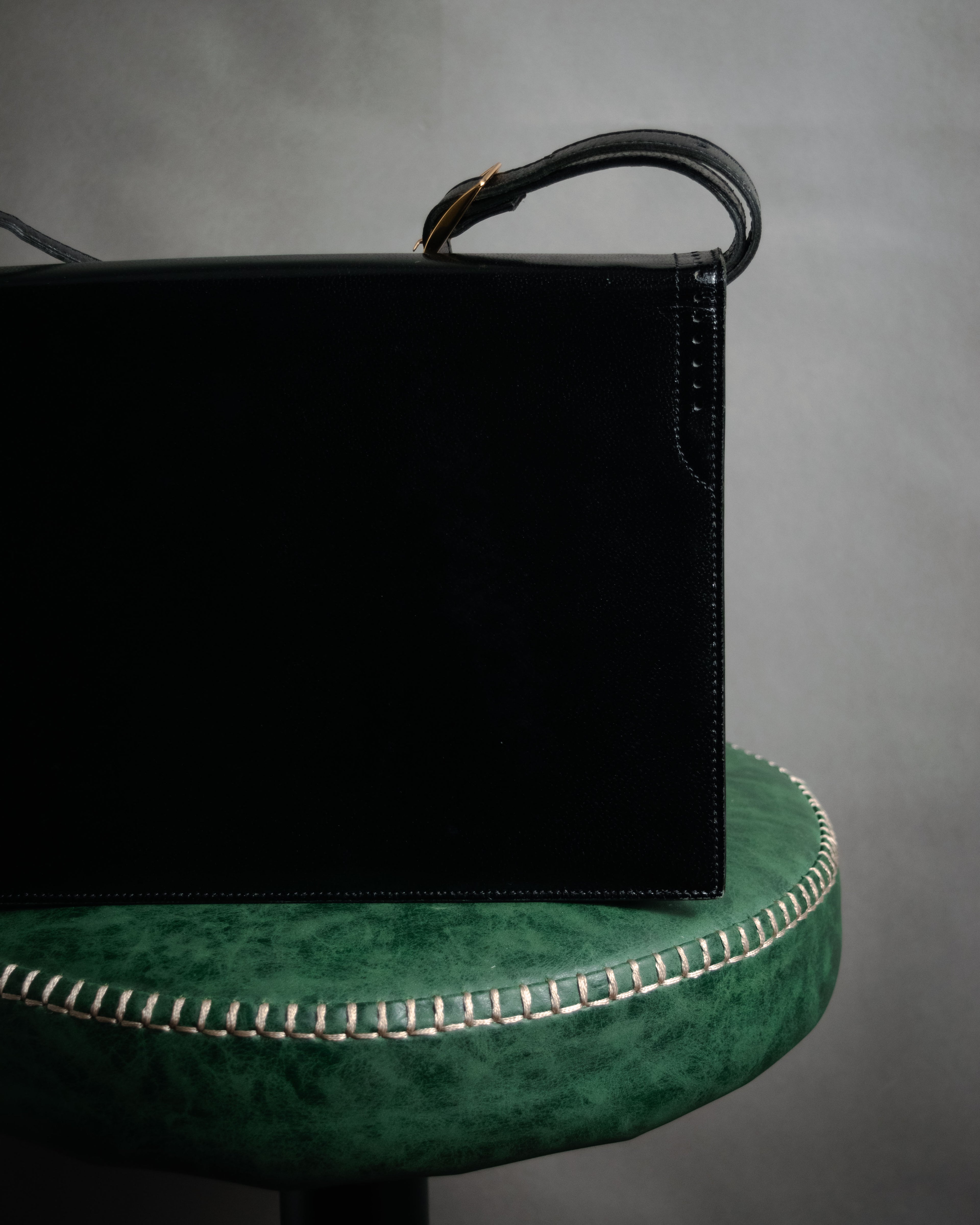 "Yves Saint Laurent" 80’s-90’s Lizard-embossed perforated leather shoulder bag