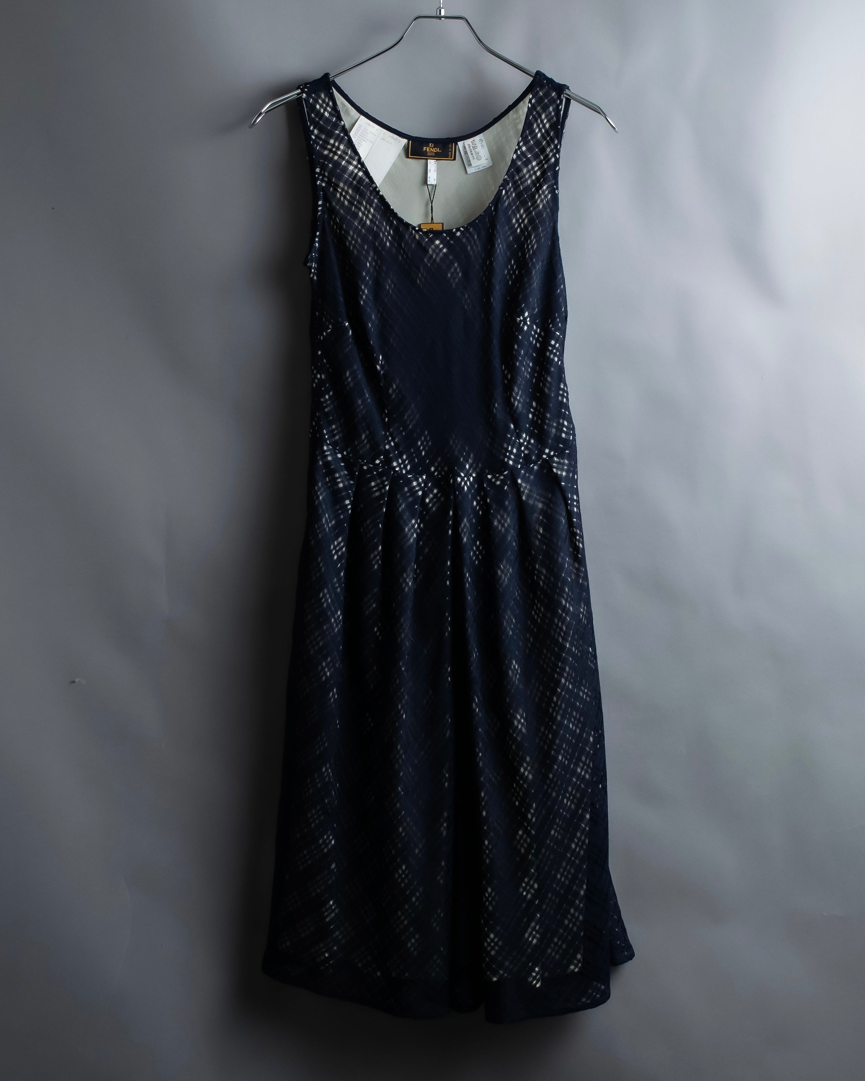 "FENDI" Embroidered check maxi onepiece