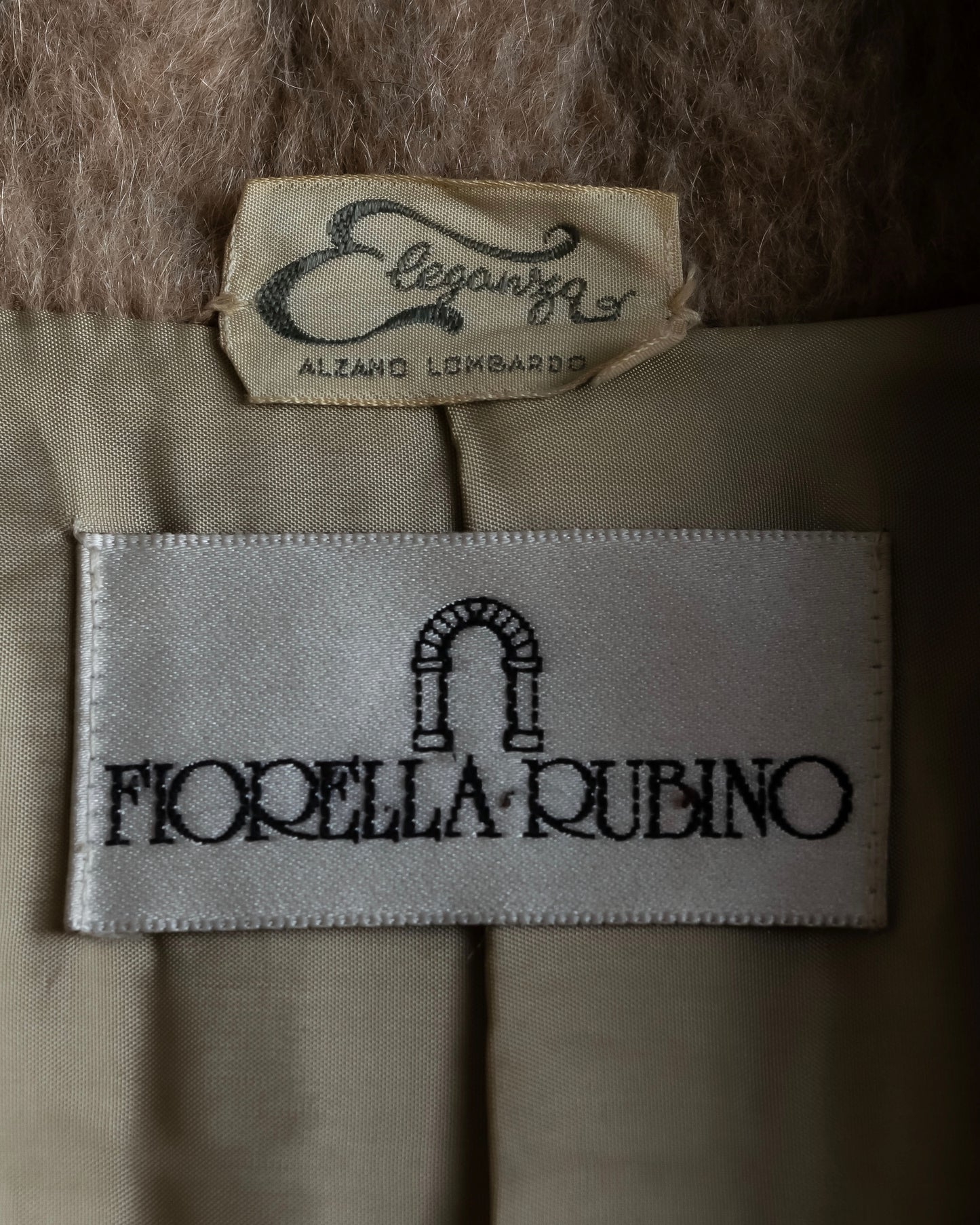 "FIODELLA RUBINO" Brushed beige double breasted chester coat