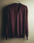 "GUCCI" 90's-00's Deep burgundy v-neck knit sweater