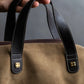 "LOEWE" Logo engraved suede mini boston bag