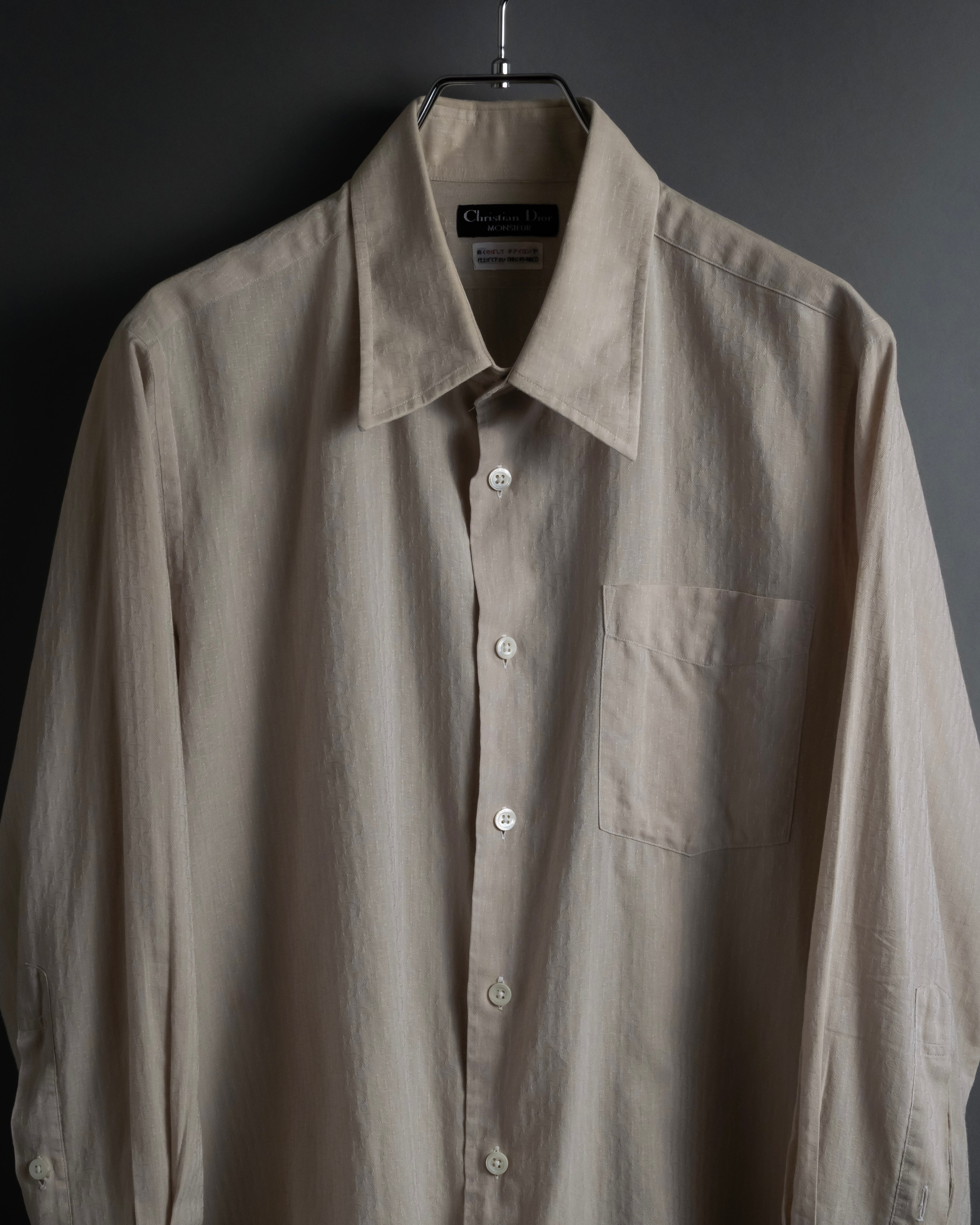 "CHRISTIAN DIOR MONSIEUR" 80's Marc Bohan design woven shirt
