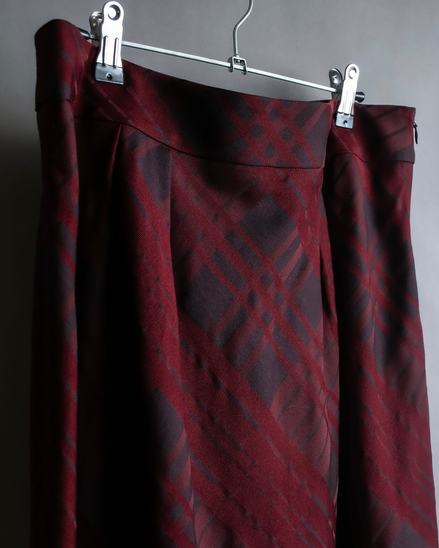 "Aquascutum" Check pattern mid-length flared skirt