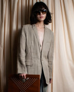 "Dolce & Gabbana" Raw edge frayed linen tailored jacket